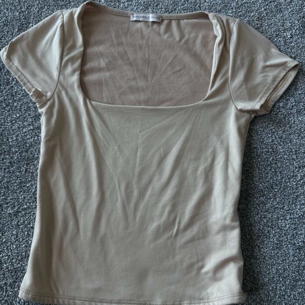Sincerely Jules Cream Fitted Short Sleeve T-Shirt